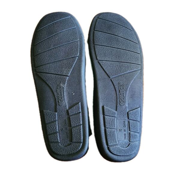 Men's Gold Toe Slippers Size 10D Blue Plaid Trim Hard Sole NEW - Picture 6 of 6